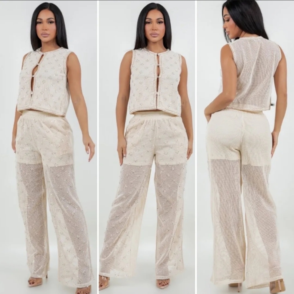 Ivory with Sequin 2 Piece Resort Set